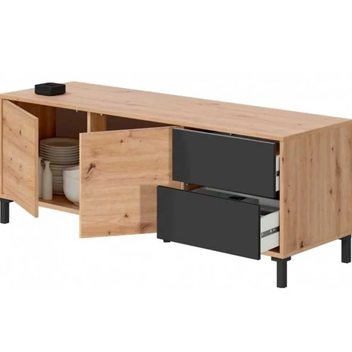 Mueble de TV Urban Plus 2 armarios + 2 cajones 47x130x41 cm