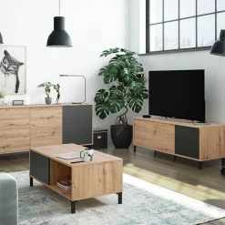 Mueble de TV Urban Plus 2 armarios + 2 cajones 47x130x41 cm