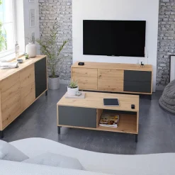 Mueble de TV Urban Plus 2 armarios + 2 cajones 47x130x41 cm