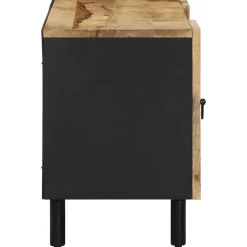 Mueble de TV Vela 2 puertas + 2 compartimentos negro/natural 46x105x33,5 cm