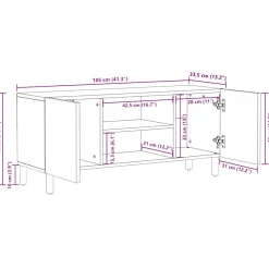 Mueble de TV Vela 2 puertas + 2 compartimentos negro/natural 46x105x33,5 cm