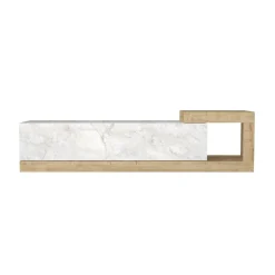 Mueble de TV Volare con puerta abatible efecto mármol gris/natural 38,6x150x29,6 cm
