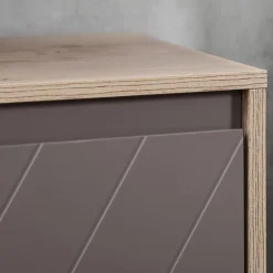 Mueble para lavabo Mole Homcom puerta doble roble/gris 59,8x60x30 cm