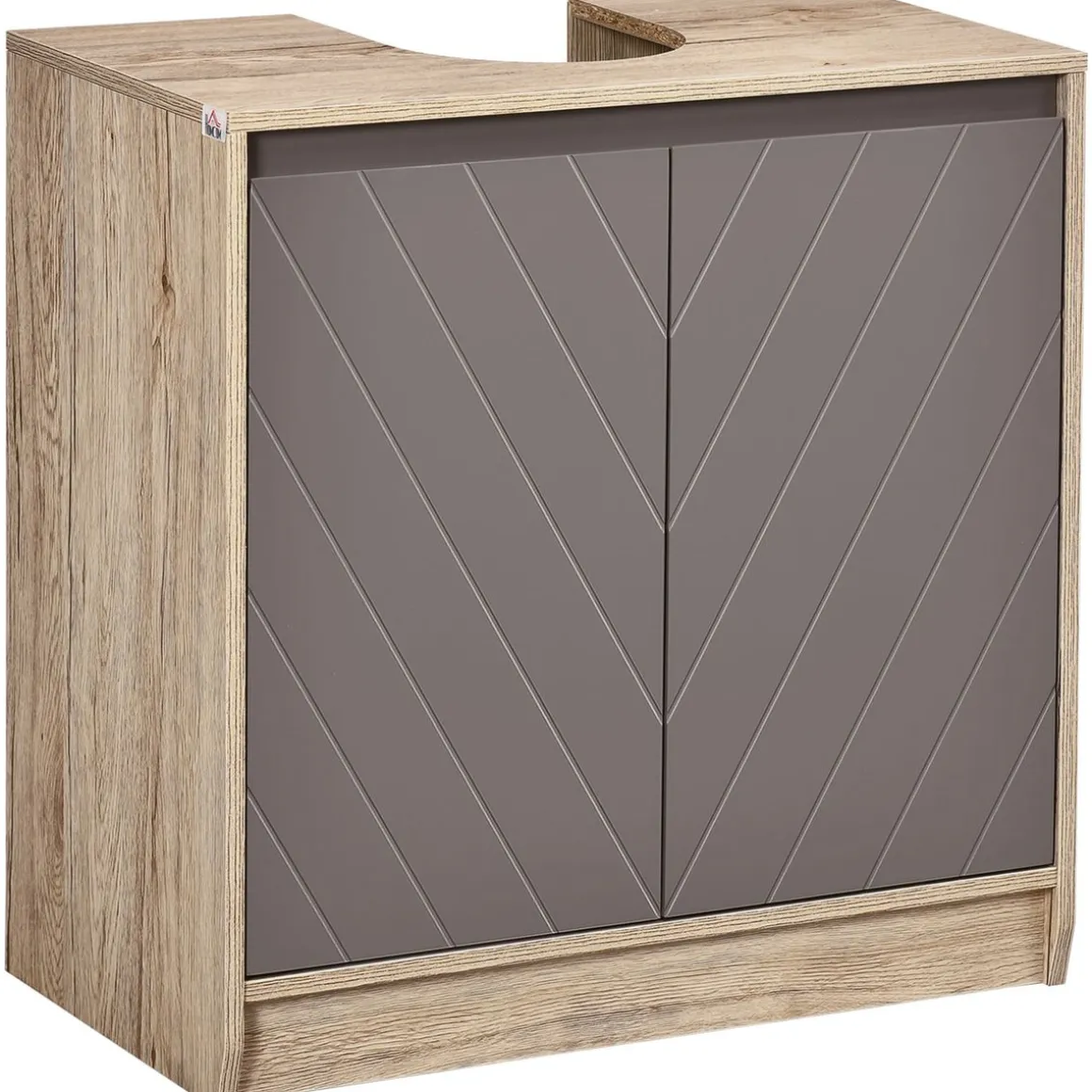 Mueble para lavabo Mole Homcom puerta doble roble/gris 59,8x60x30 cm