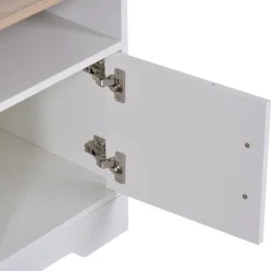 Mueble para TV Homcom 2 estantes+2 armarios+compartimento abierto blanco 52x105x40 cm