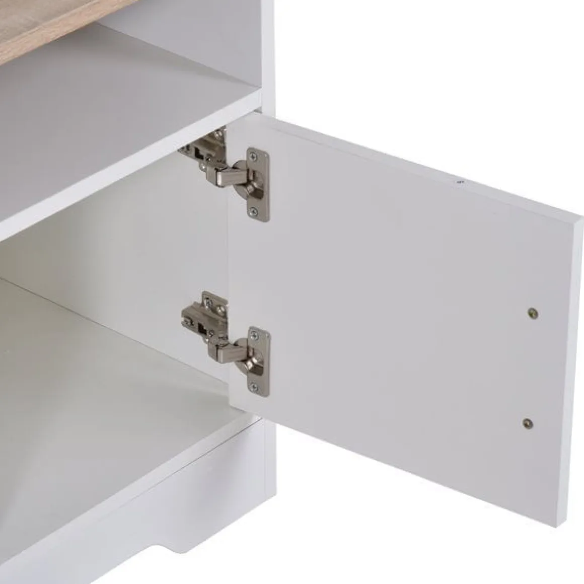 Mueble para TV Homcom 2 estantes+2 armarios+compartimento abierto blanco 52x105x40 cm