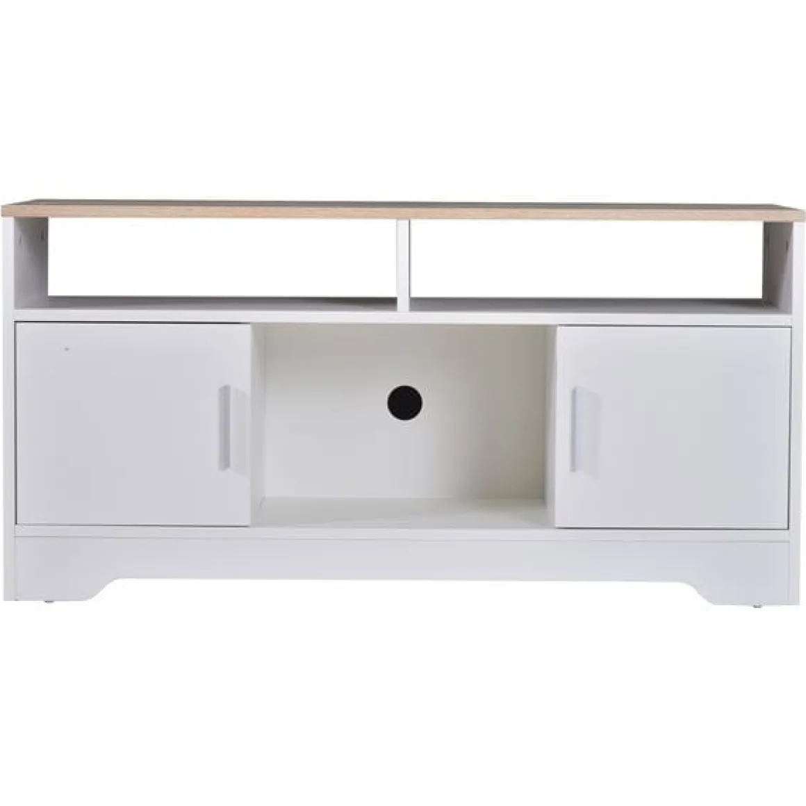 Mueble para TV Homcom 2 estantes+2 armarios+compartimento abierto blanco 52x105x40 cm