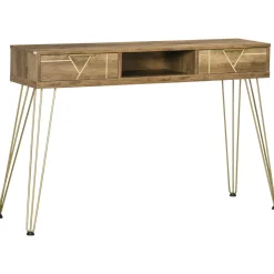 Mueble recibidor Belice Homcom 2 cajones + estante abierto natural 79x120x29 cm