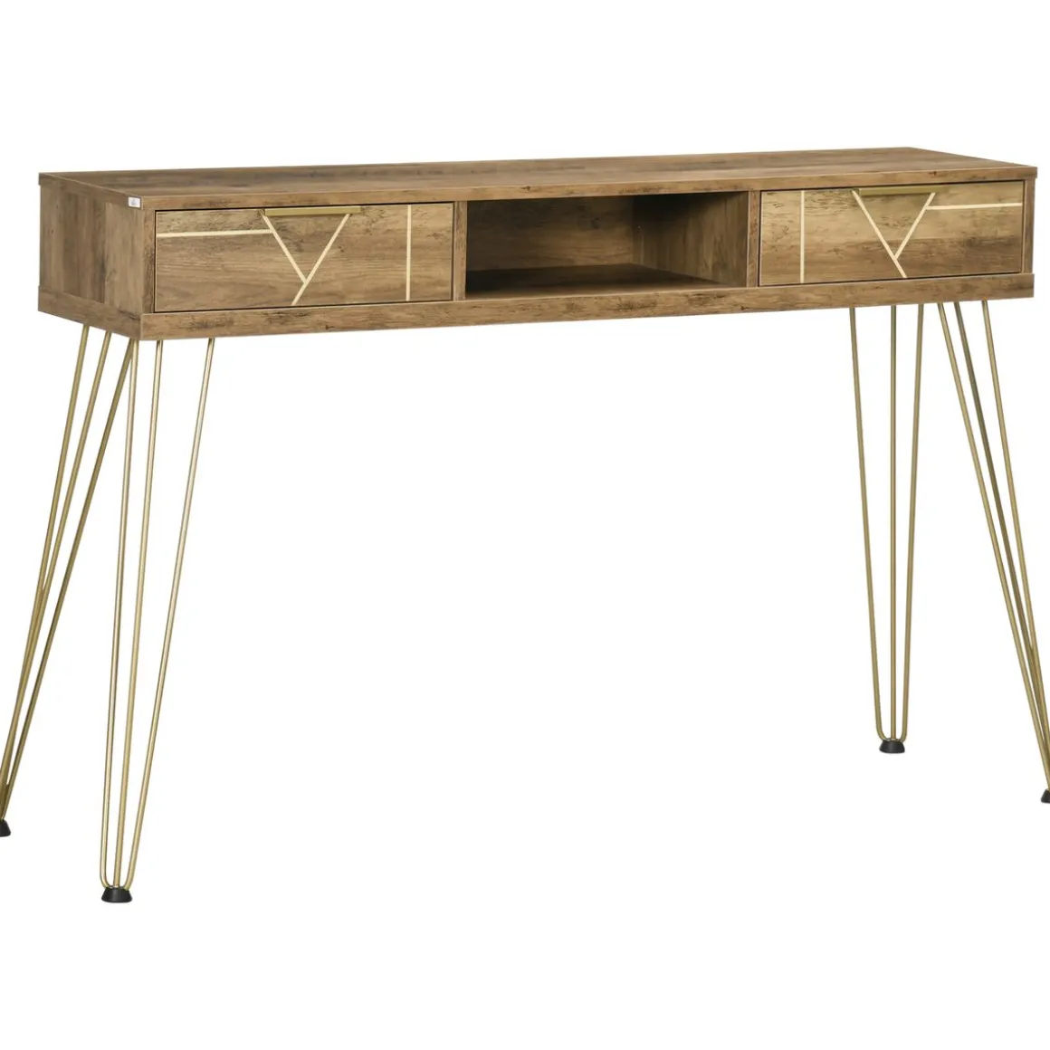 Mueble recibidor Belice Homcom 2 cajones + estante abierto natural 79x120x29 cm