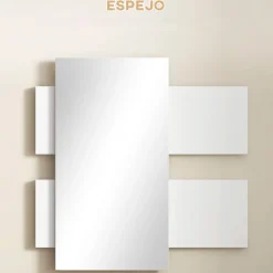 Mueble recibidor con espejo Odda Homcom 1 cajón blanco/gris
