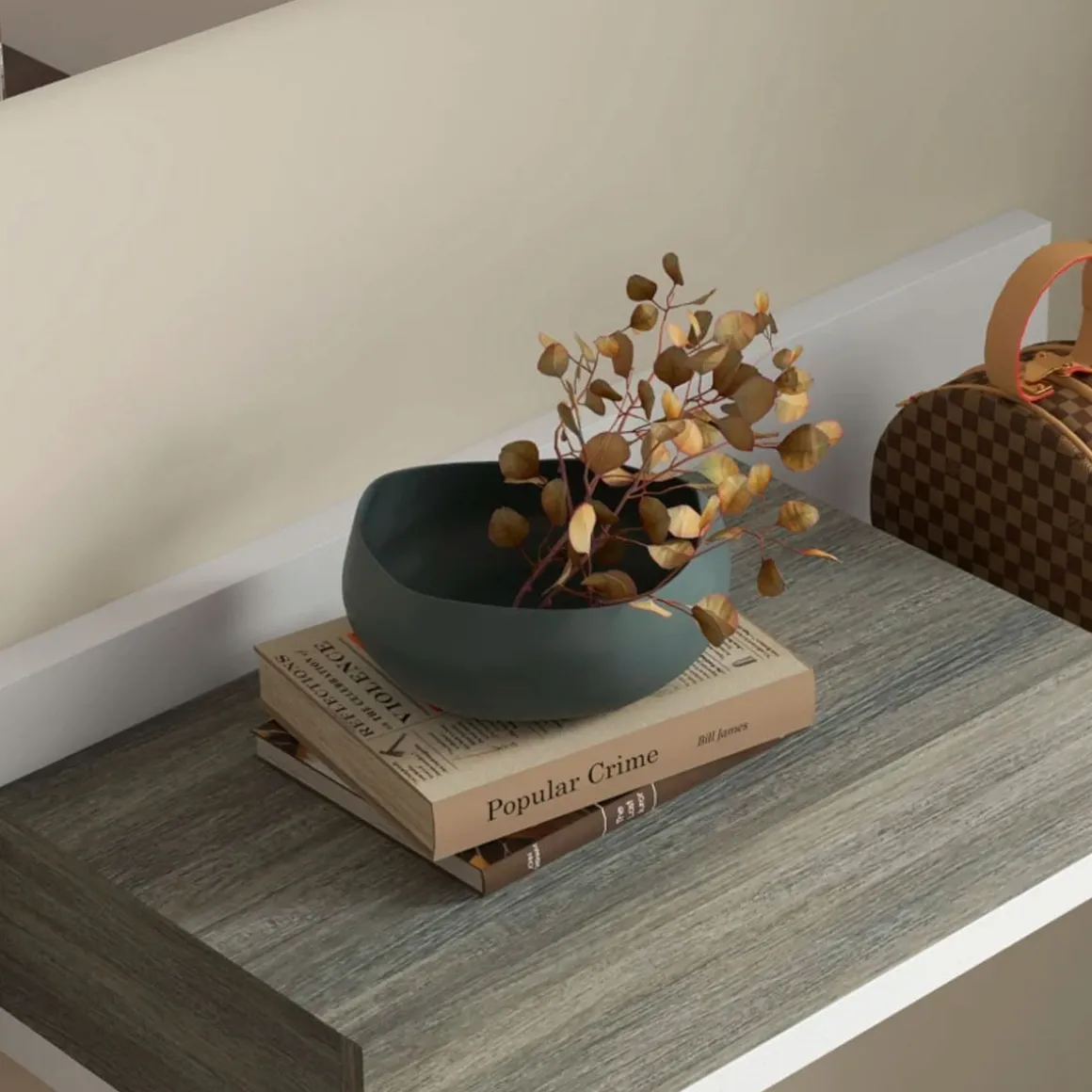 Mueble recibidor con espejo Odda Homcom 1 cajón blanco/gris