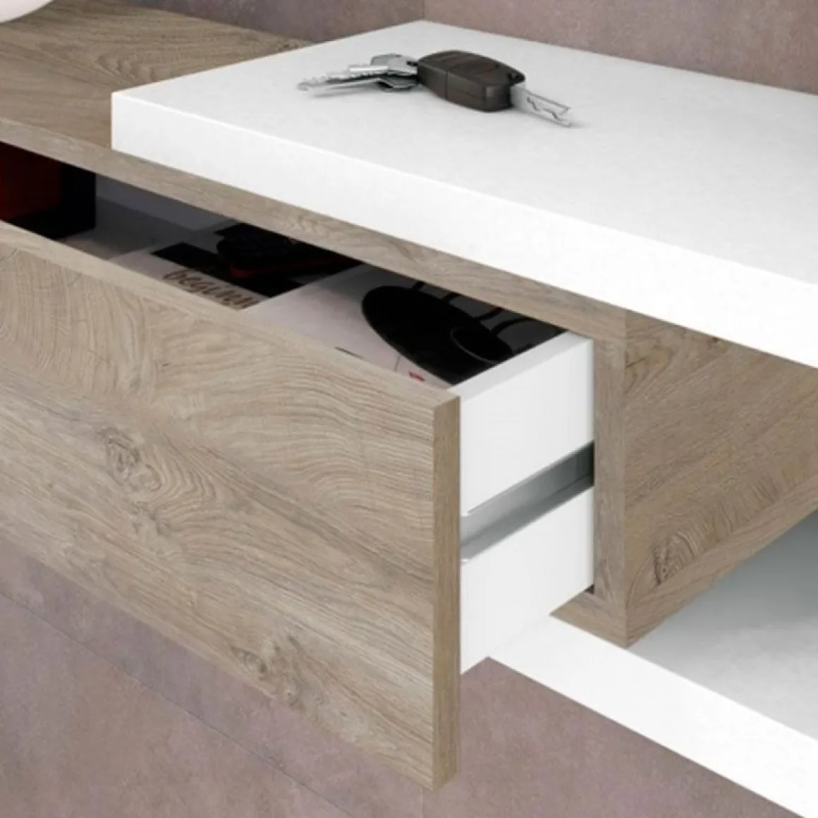 Mueble recibidor Enzo con espejo blanco artik/Alaska