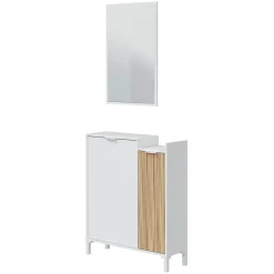 Mueble recibidor Ethna con espejo blanco Artik/natural 91x77x25 cm