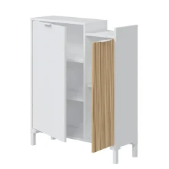 Mueble recibidor Ethna con espejo blanco Artik/natural 91x77x25 cm