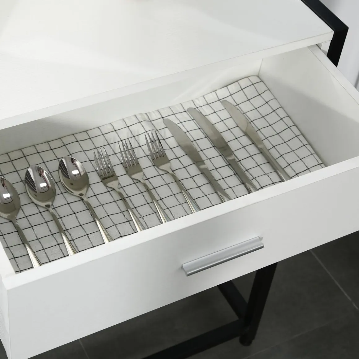 Mueble recibidor Homcom Afrodita pies ajustables + 2 cajones negro/blanco 81x34x120 cm