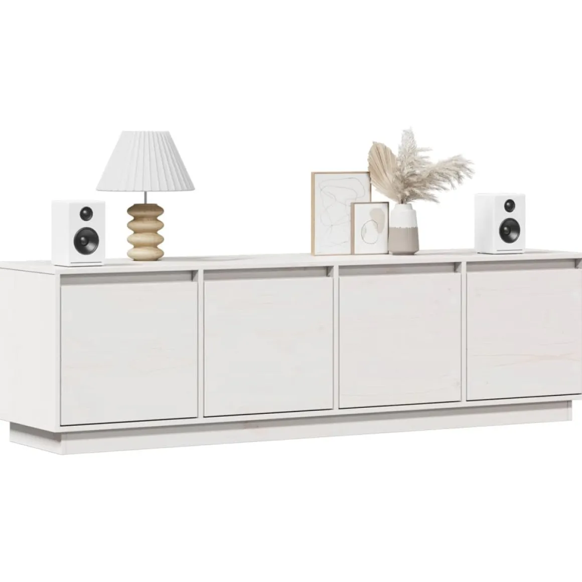 Mueble TV Atenas 4 puertas blanco 45x156x37 cm