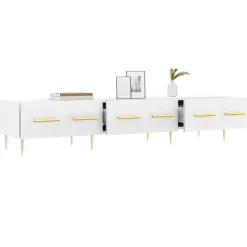 Mueble TV Cristina 3 cajones + tiradores blanco 30x150x36 cm