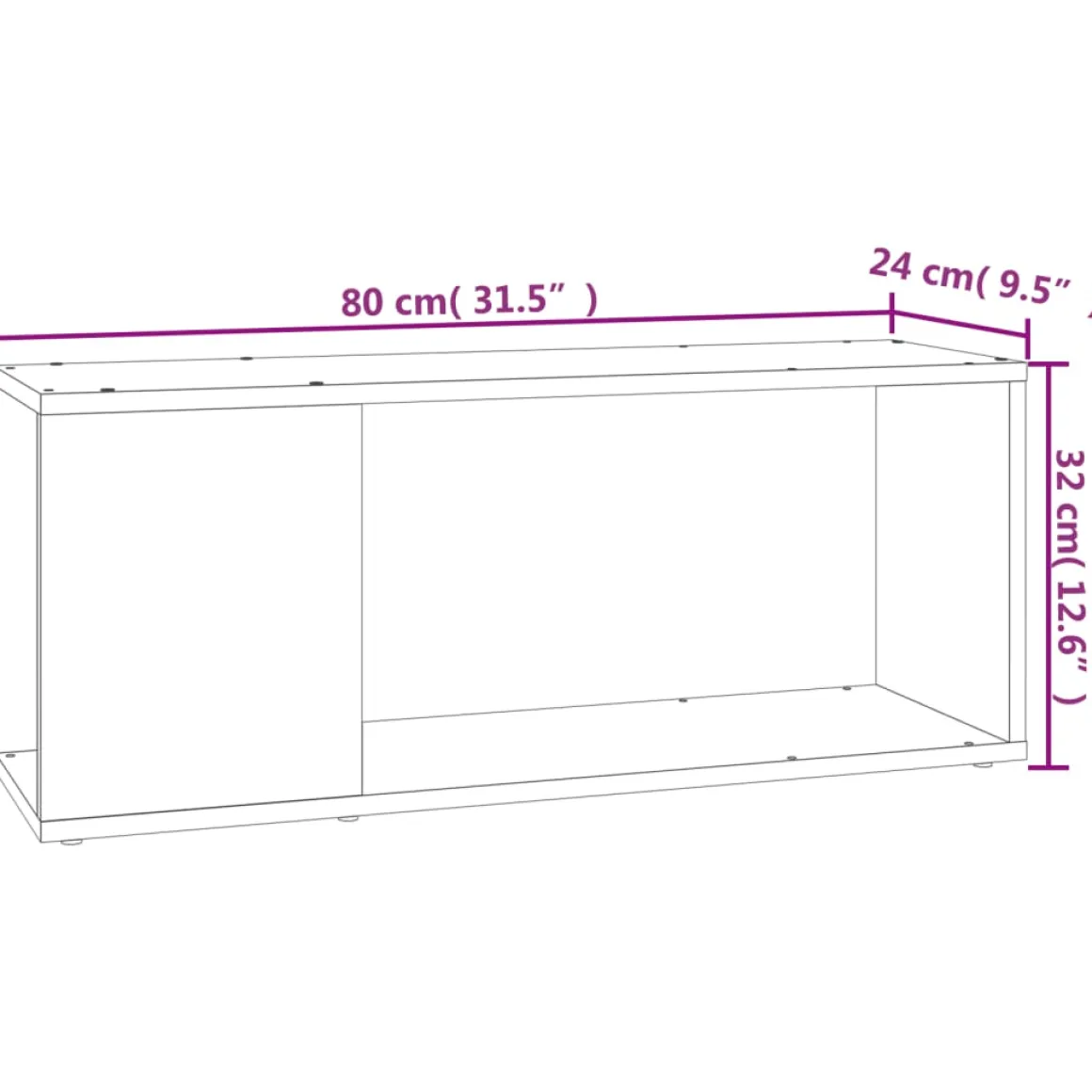 Mueble TV Juliet 1 compartimento abierto 32x80x24 cm