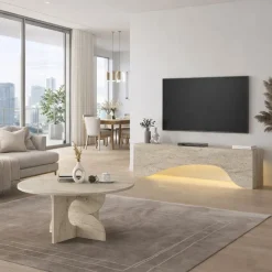 Mueble TV Mara luz LED gris 40x150x31,4 cm