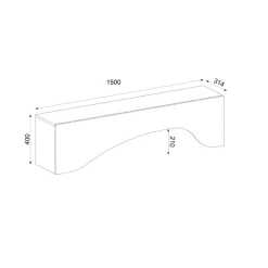 Mueble TV Mara luz LED gris 40x150x31,4 cm