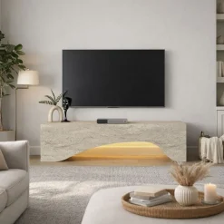 Mueble TV Mara luz LED gris 40x150x31,4 cm