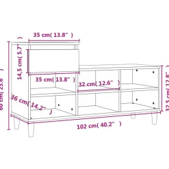 Mueble zapatero 1 cajón 6 compartimentos 60x102x36 cm