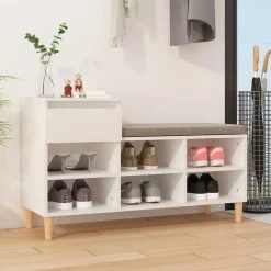 Mueble zapatero 1 cajón 6 compartimentos 60x102x36 cm