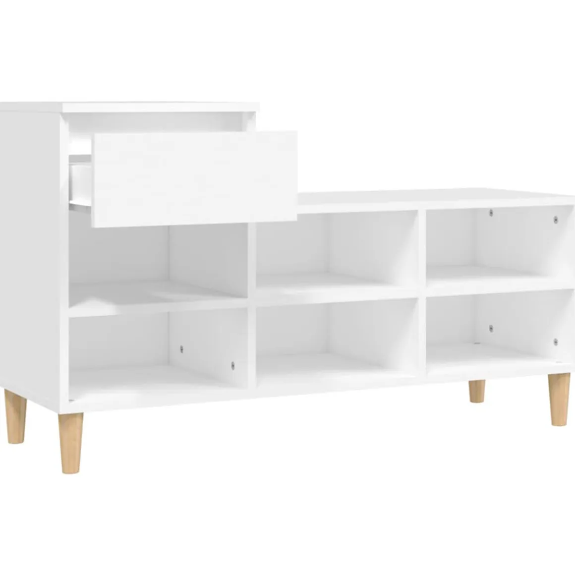 Mueble zapatero 1 cajón 6 compartimentos 60x102x36 cm
