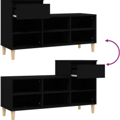 Mueble zapatero 1 cajón 6 compartimentos 60x102x36 cm