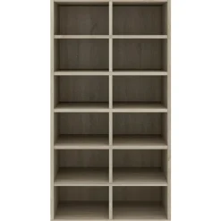 Mueble zapatero 12 compartimentos gris claro 100,5x54x34 cm
