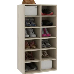 Mueble zapatero 12 compartimentos gris claro 100,5x54x34 cm