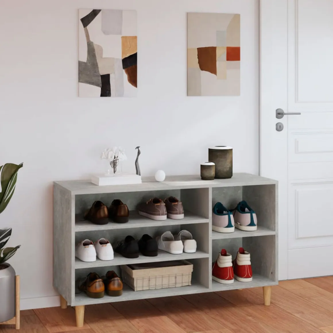 Mueble zapatero 5 compartimentos madera 60x102x36 cm