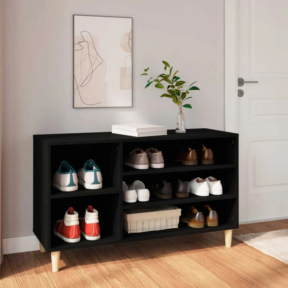 Mueble zapatero 5 compartimentos madera 60x102x36 cm