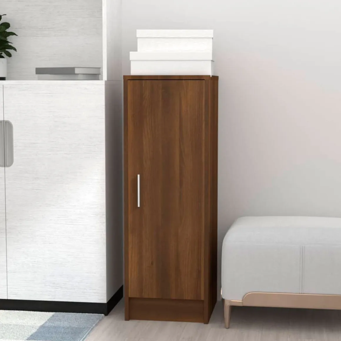 Mueble zapatero 1 puerta 6 compartimentos 92x32x35 cm