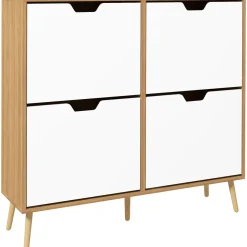Mueble zapatero con 4 cajones abatibles y estantes ajus homcom