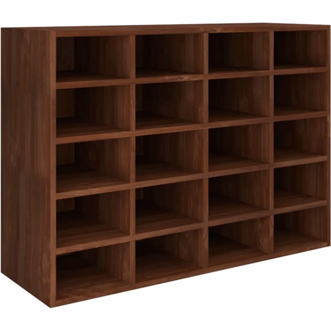 Mueble zapatero de madera 20 compartimentos roble oscuro 67,5x92x30 cm