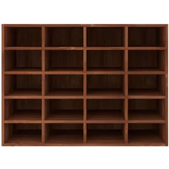 Mueble zapatero de madera 20 compartimentos roble oscuro 67,5x92x30 cm