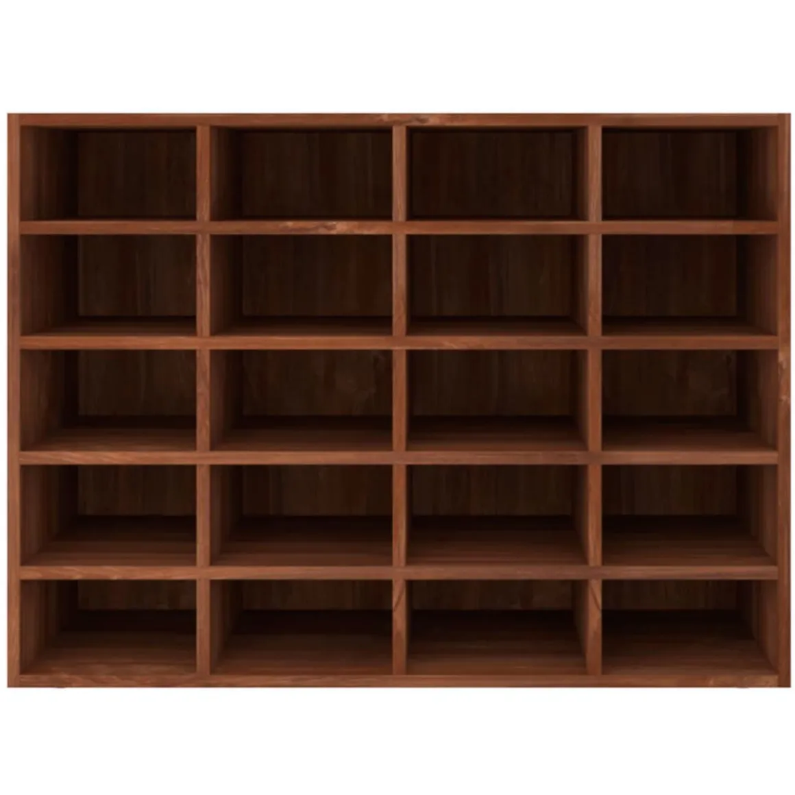 Mueble zapatero de madera 20 compartimentos roble oscuro 67,5x92x30 cm