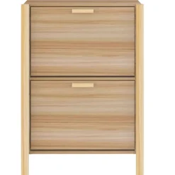 Mueble Zapatero África 2 puertas natural 80x57,5x33 cm