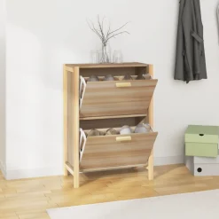 Mueble Zapatero África 2 puertas natural 80x57,5x33 cm