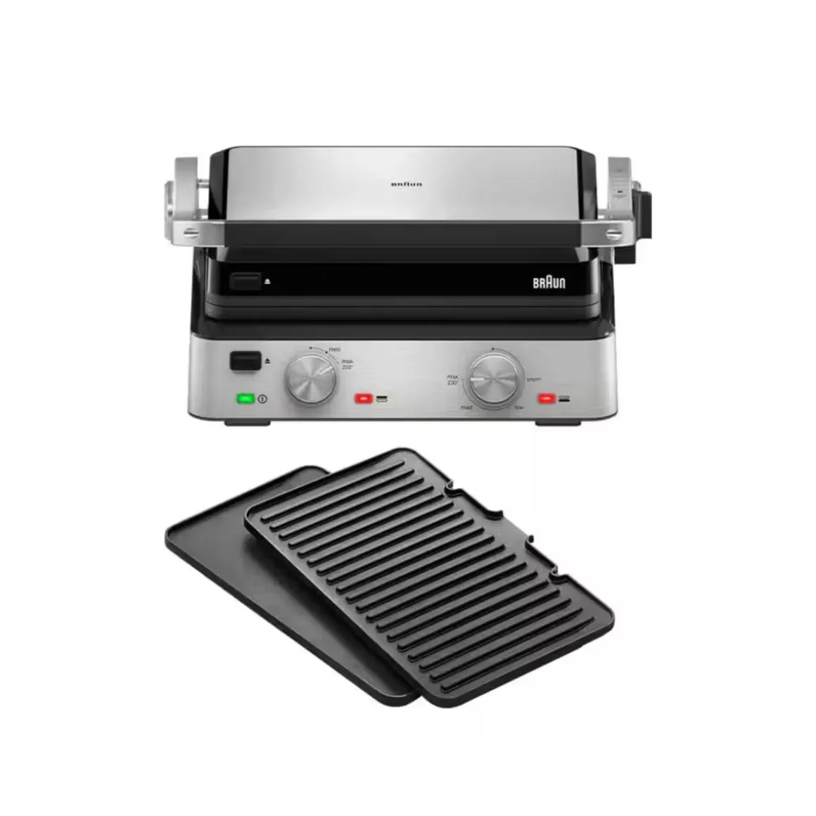 MultiGrill Braun CG7020 2000W 3 en 1 con dos placas acero inox