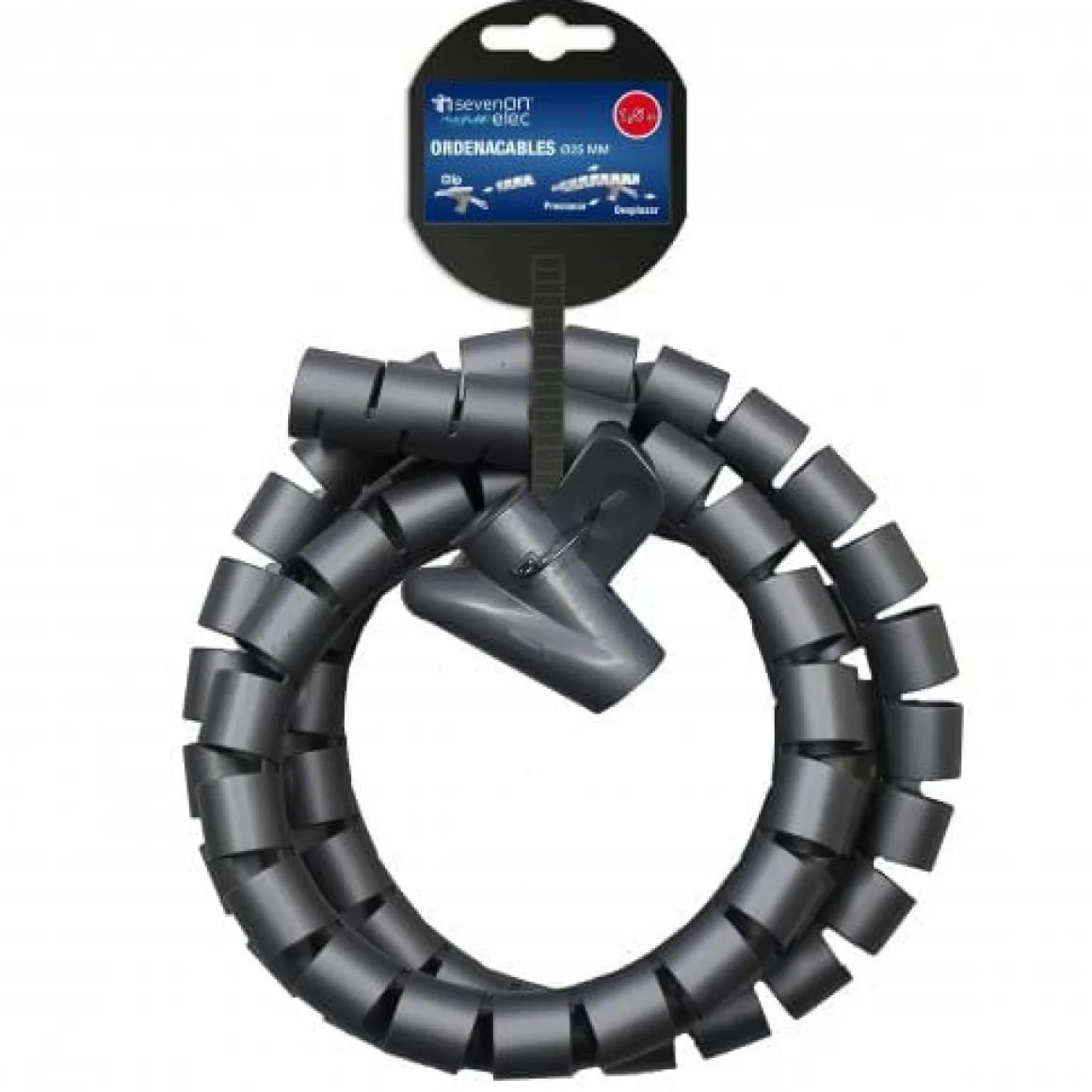 Ordenacables 1.5m - 25mm diámetro gris