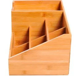 Organizador de escritorio Homcom bambú 15,5x33x20,5 cm