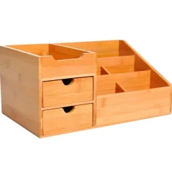 Organizador de escritorio Homcom bambú 15,5x33x20,5 cm