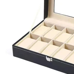 Organizador de relojes 12 unidades acolchado marrón
