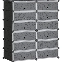 Organizador modular Génova Homcom 12 cubos personalizable blanco/negro 108x94x37 cm