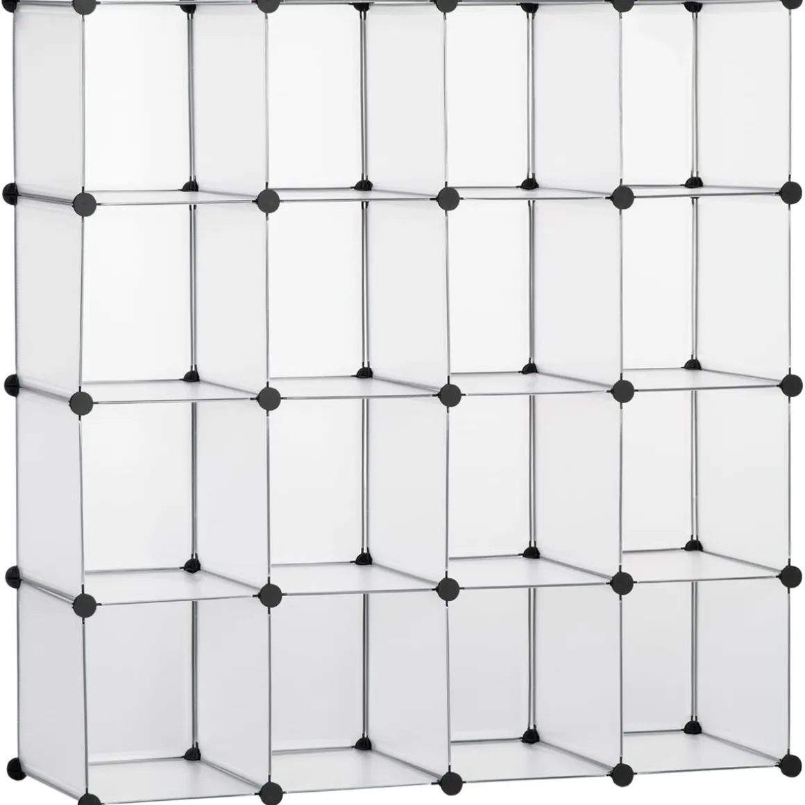 Organizador modular Pluma Homcom 16 cubos transparente 125x125x32 cm