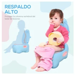 Orinal infantil Homcom 2 en 1 hipopótamo 23x30x40 cm