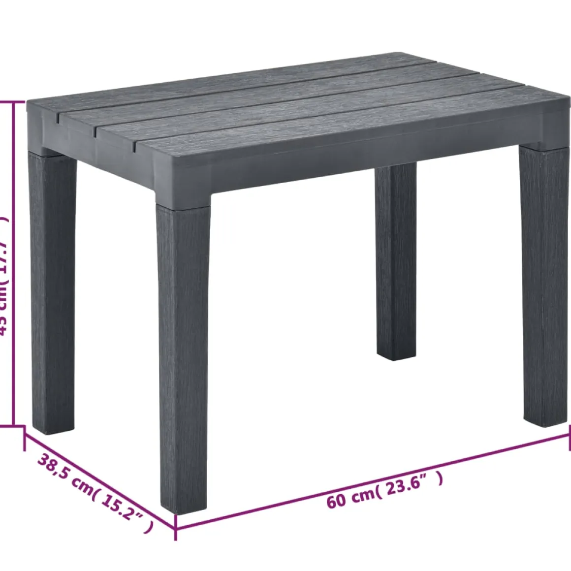 Pack 2 bancos de jardín Natura 45x60x38,5 cm