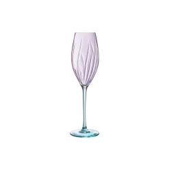 Pack 4 copas flauta Swirly Spring Cristal D’Arques cristalín rosa/verde 21 cl